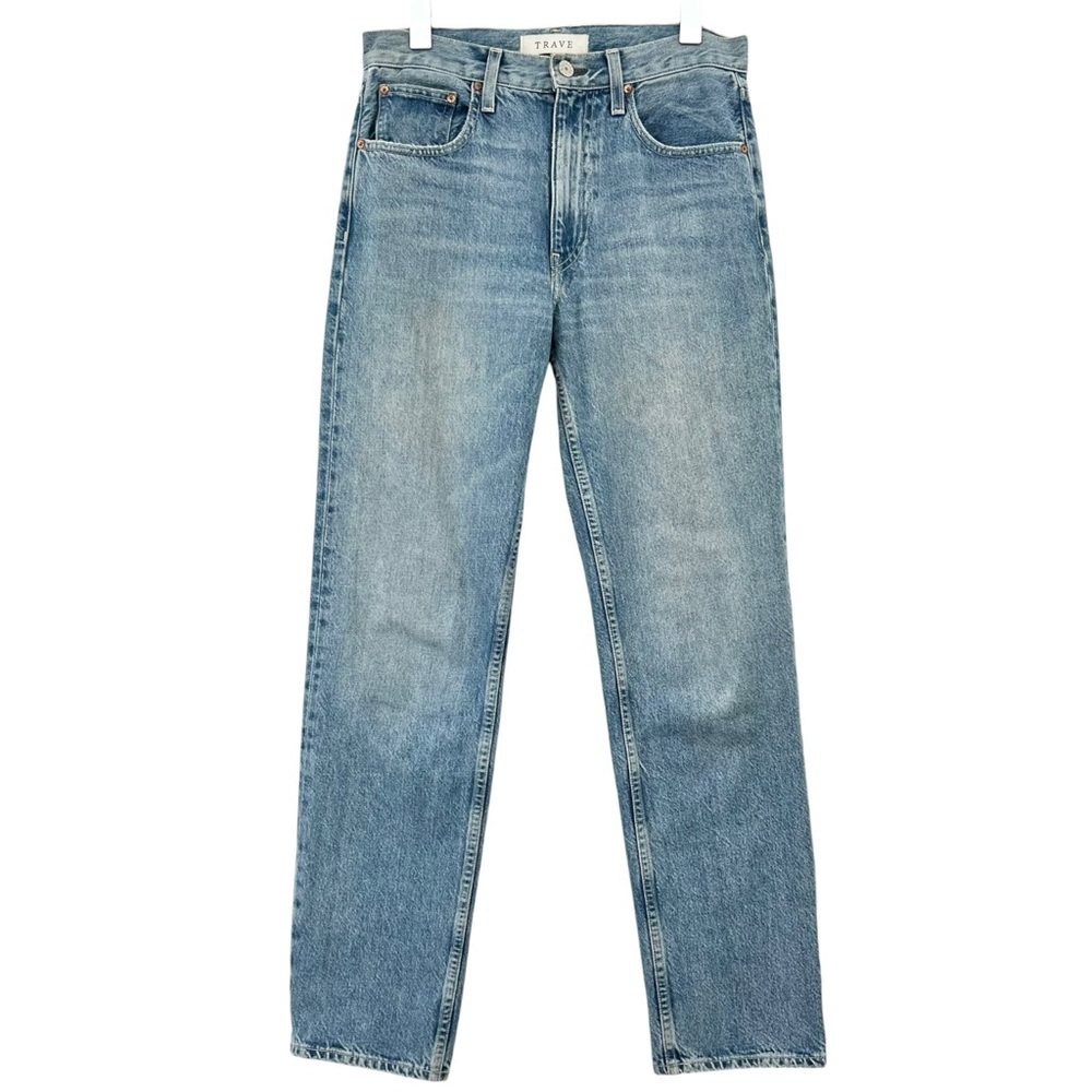TRAVE Paloma 90s Straight Full Length - Light Medium Wash Straight Leg Jeans